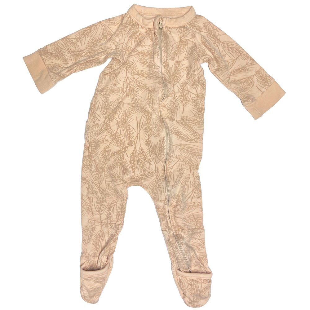 Goumi Grow With You Footie 6-12 Months Wheat Print Bamboo Viscose/Organic Cotton